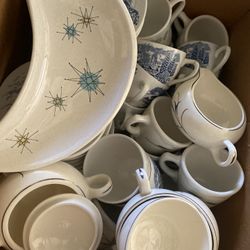 100 Pieces Vintage Antique Plates Cups Bowl China Set