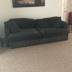 Deep Dark Grey Rubbed Microfiber Couch - On 2nd Floor; must have Own Moving Capabilities 