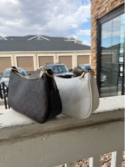 Black and white mini coach bags