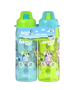 Zak! Bluey Kids Leak Proof Water Bottle 20 oz Durable Plastic 2 in Each Pack
