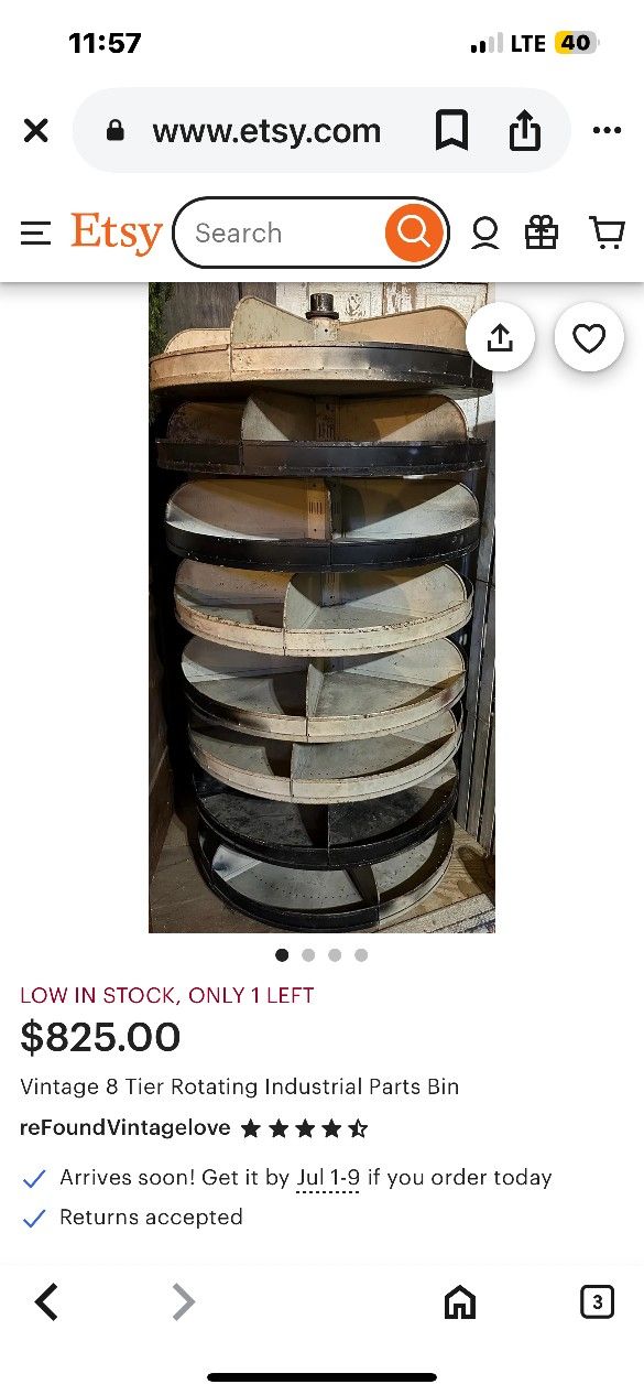 Vintage Rotating Parts Bin