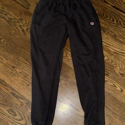 Men’s Champion Black Sweatpants Joggers, Size Medium 