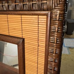 Mid-Century Rattan Mirror