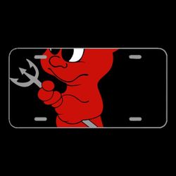 License Plate Novelty Car Front Devil Red Demon Cartoon Satan Evil