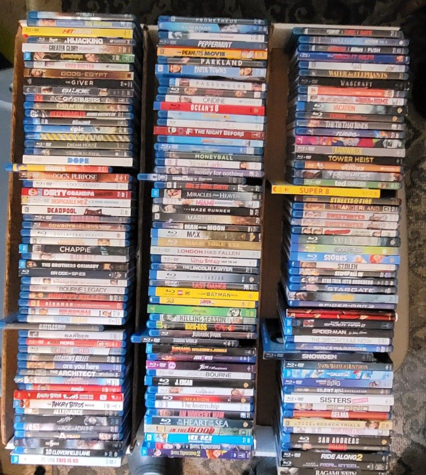 Lot of 165 Blu_Rays of Movies . Titles From 2020 and Earlier Years
