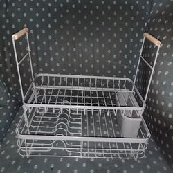 Adjustable 2-Tier Dish Drainer with Carrying Handles