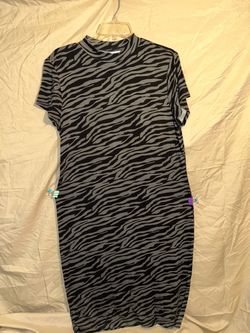 Zebra Print Bodycon Midi Dress- NWT -XL