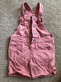 Gap pink denim overall 18-24month