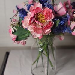 Vase And Faux Flowers
