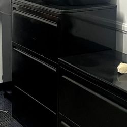 3  Drawer Lateral Filing Cabinet - Black