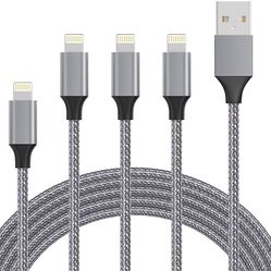 iPhone Charger, Lightning Cable 4PACK 6inch+5ft+5ft+5ft Nylon Braided USB Charging Cable High Speed Data Sync Cord Compatible with iPhone 13/12/11 Pro