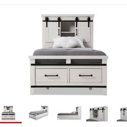  Montana Twin White Youth Bookcase Storage Bed