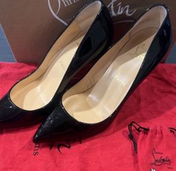 CHRISTIAN LOUBOUTIN Patent Pigalle 85 Pumps 37 Black Heels Women’s Worn 3x ONLY