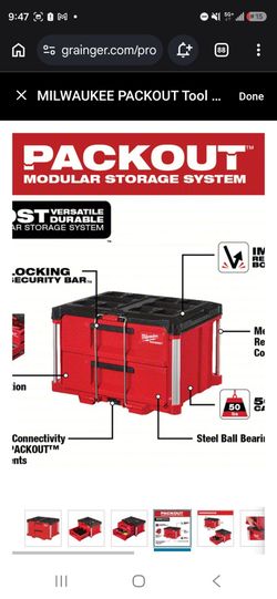 Milwaukee Pack Out 2 drawer addon and 2 wall/floor mounts.
