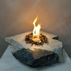 Handmade Stone Table Top Fire Pit for Indoor & Outdoor, Stone Candle Holder