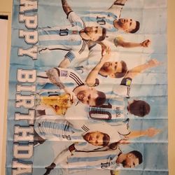 Messi Happy Birthday Banner 3 x 5 Ft NEW 