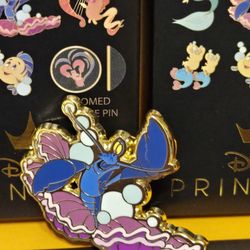Disney Princess Ariel Blue Lobster Playing Drums Enamel Metal Pin Blind Box 