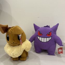 Gengar And Eevee plush official Pokemon