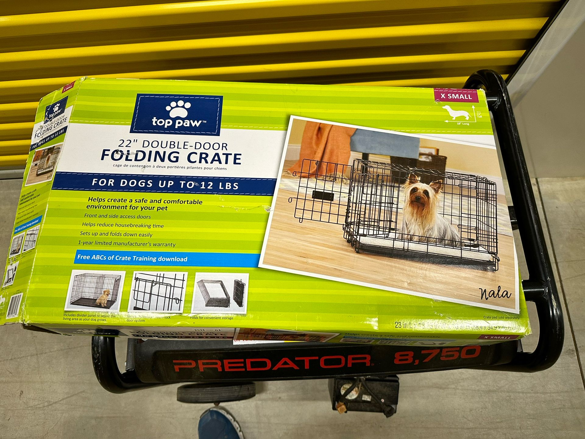 22” Double Door Folding Dog Crate