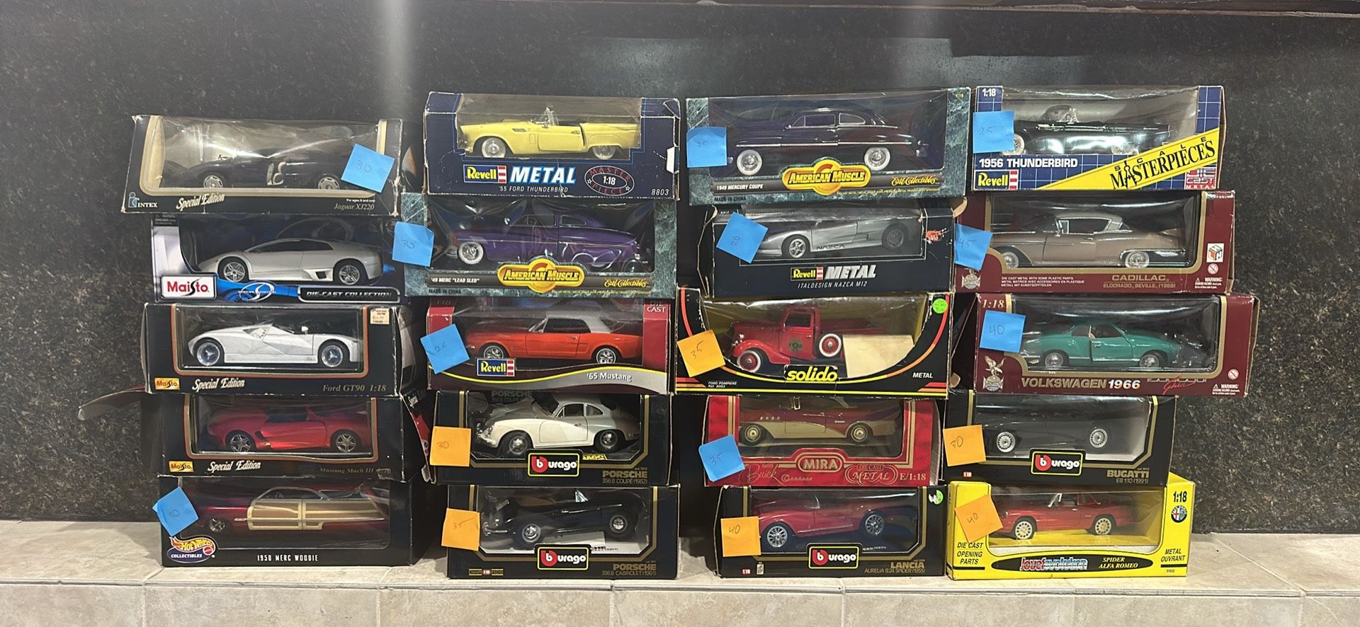 20 Diecast Cars 1/18 Scale 