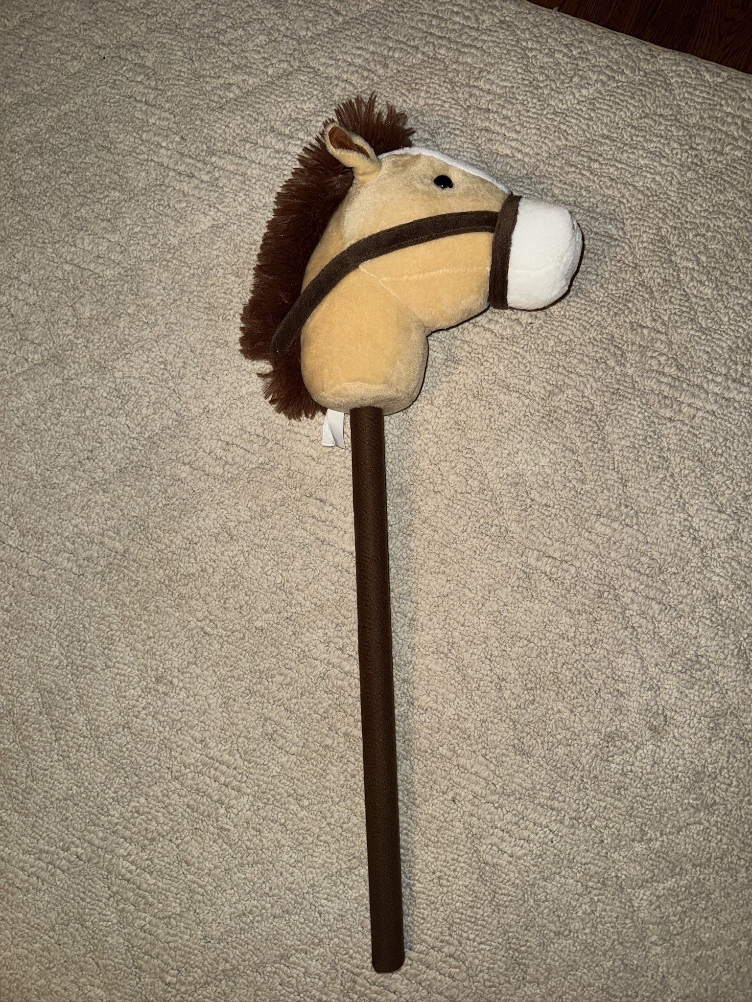Spark. Create. Imagine Plush Stick Horse, Light Brown, 30” 