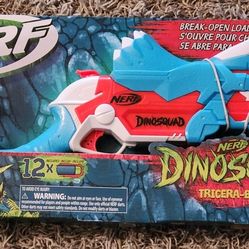 NERF DinoSquad Tricera Blast Dart Blaster, 12 Darts, Dart Storage,  Triceratops Dinosaur Design