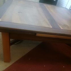 Two Tone Wood Coffee Table With Extension Panels