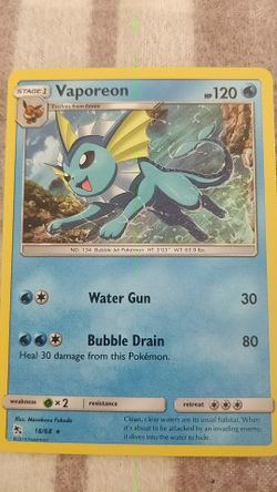 Vaporeon pokemon card holographic