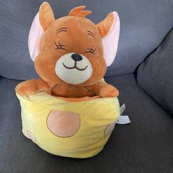 Miniso Tom Jerry Cheese Plush Mouse Eyes Closed Set Yellow Brown Stuffie Plushie