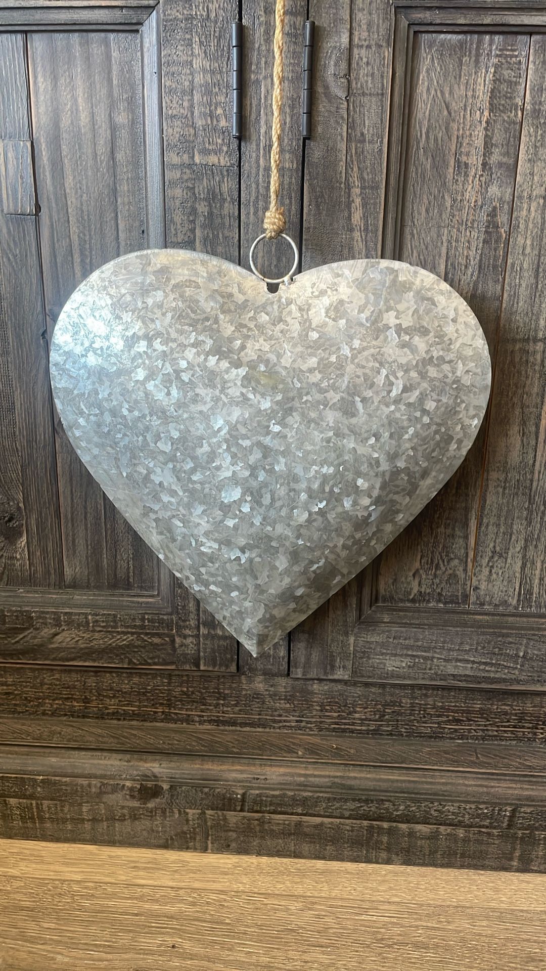 Large Galvanized hanging heart