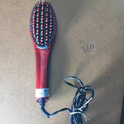 Hot and Straight Straightening Salon Brush with temperature control Red