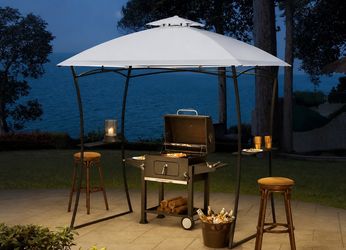 8' X 5' Metal Grill Gazebo BBQ Canopy with Double-Tier Soft Polyester Top