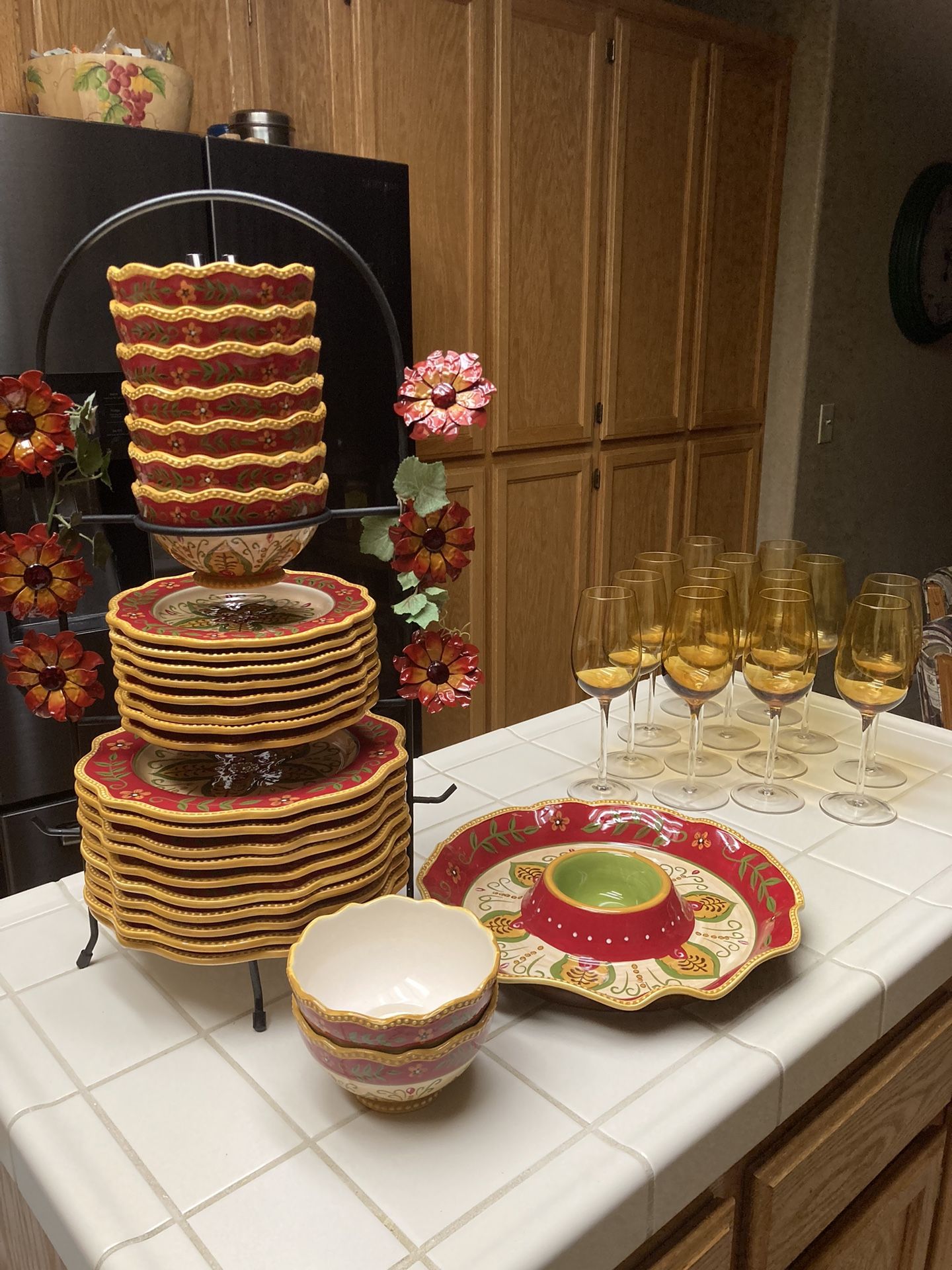 PIER IMPORTS Hand Painted Earthenware Goblets