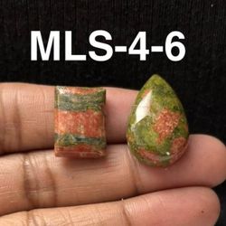 Multi-Stone Mix Shape Gemstone Cabochon-2Pc Lot-MLS-4-6