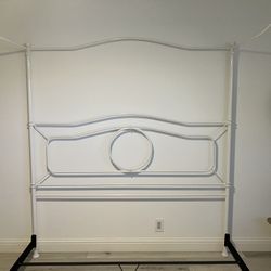 CalKing white metal bed frame 