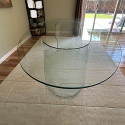 Oval Glass Dinner Table Only