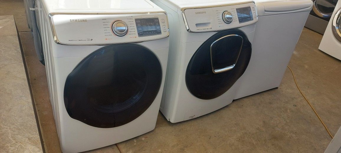 Samsung Steam Front Load Washer And Gas Dryer