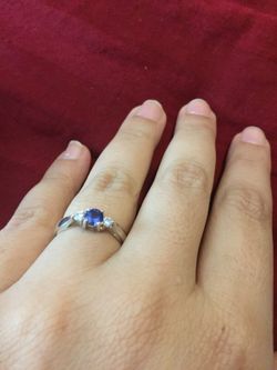 Silver ring purple stone