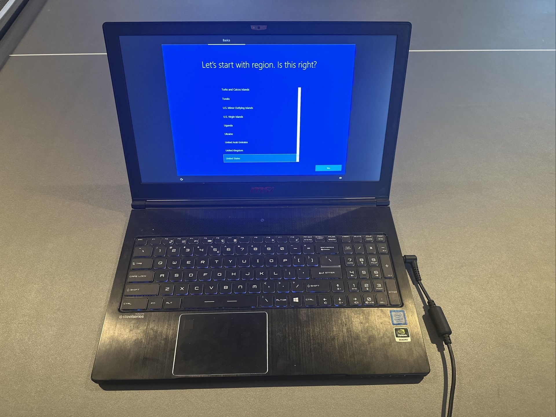 MSI Workstation Laptop Nvidia Quadro P3000 I7