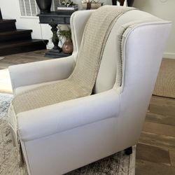 2 Beige Accents Chairs 