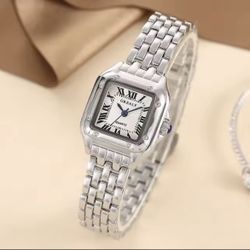 Silver Square Women Watch 