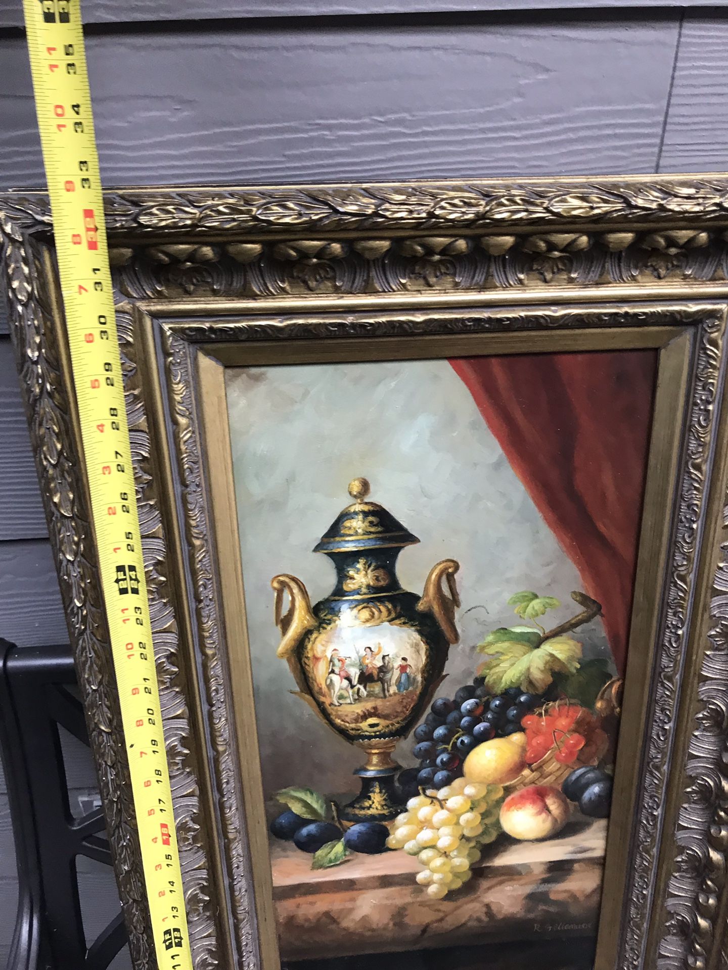 Beautiful framed Still Life Oil painting Italian fruit Berings retail $600