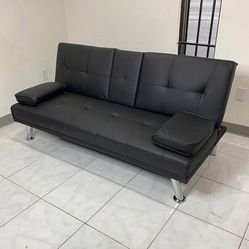 (New in box) $155 Futon Sofa Bed Convertible Folding Recliner Couch Living Room Furniture, Size 65x30x31” 