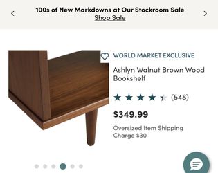 Ashley Brown Walnut Wood Bookshelf /tv Stand