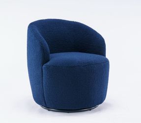 - Blue Teddy Bear / Boucle Barrel Accent Chairs with Swivel Base [NEW]