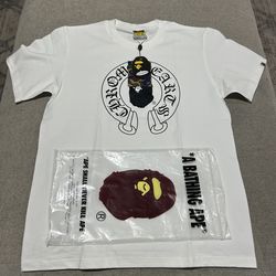 BAPE X Chromehearts White Tee