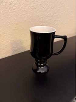 Black Ceramic Mug & Creamer Set – Vintage Style – 2 Pieces