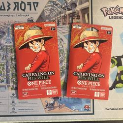One Piece - 2x Carrying On His Will Sleeved Booster Packs.