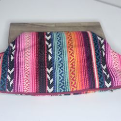 Chloe & Lex Wooden Frame Clutch – Multicolor Woven Textile – New With Tag