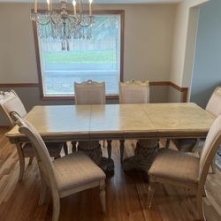 Dining Table, Chairs and China Cabinet